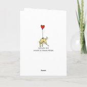 Geel Labrador Hart Ballon Valentijn Feestdagen Kaart (Achterkant)