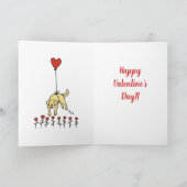 Geel Labrador hartballon Valentijn Feestdagen Kaart (Binnen)