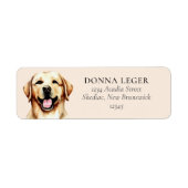 Geel Labrador hond gepersonaliseerd adres Etiket (Voorkant)