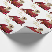 Geel Labrador kerstinpakpapier Cadeaupapier (Hoek)