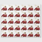 Geel Labrador kerstinpakpapier Cadeaupapier (Vlak)