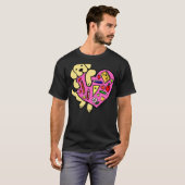 Geel labrador leraar hart t-shirt (Voorkant volledig)