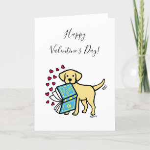 Geel Labrador Liefdesboek Valentijn Feestdagen Kaart