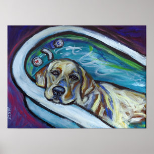 Geel labrador poster
