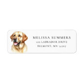 Geel Labrador Retouradreslabel Etiket (Voorkant)