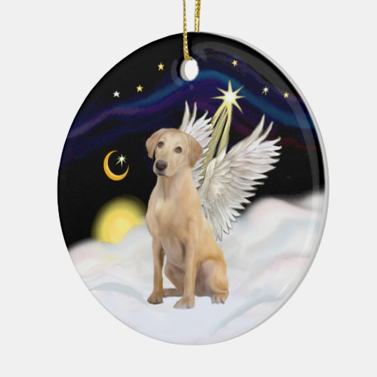 Geel labrador Retriever Angel-keramisch Ornament (Links)