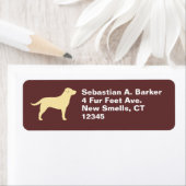 Geel Labrador Retriever Hond Silhouet Lab Etiket (Insitu)