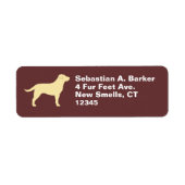 Geel Labrador Retriever Hond Silhouet Lab Etiket (Voorkant)
