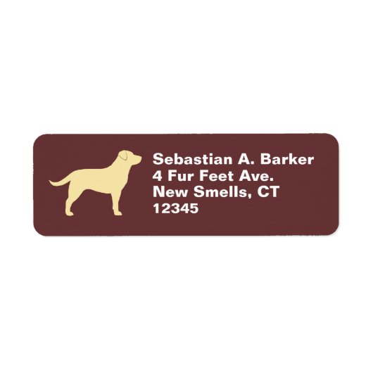 Geel Labrador Retriever Hond Silhouet Lab Etiket (Voorkant)