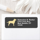 Geel Labrador Retriever Hond Silhouet Lab Etiket (Insitu)