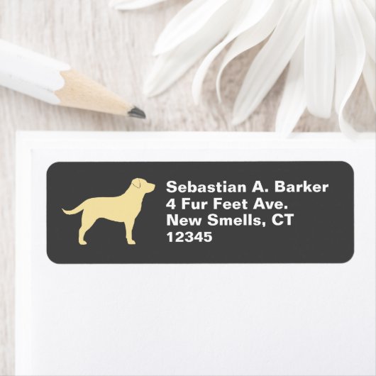 Geel Labrador Retriever Hond Silhouet Lab Etiket (Insitu)