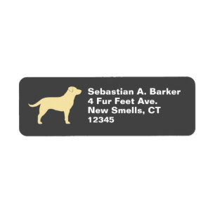 Geel Labrador Retriever Hond Silhouet Lab Etiket