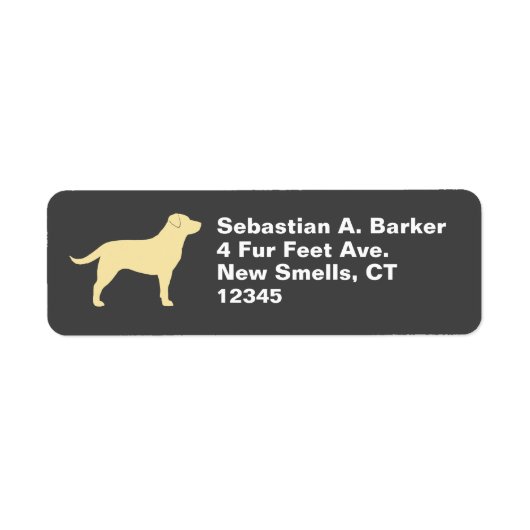 Geel Labrador Retriever Hond Silhouet Lab Etiket (Voorkant)