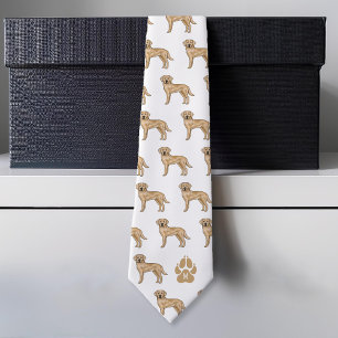 Geel Labrador Retriever Patroon Aangepast Monogram Stropdas