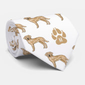 Geel Labrador Retriever Patroon Aangepaste Monogra Stropdas (Opgerold)