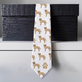 Geel Labrador Retriever Patroon Aangepaste Monogra Stropdas