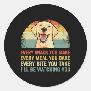 Geel Labrador S Lab Papa Geel Labrador Retrieve Ronde Sticker