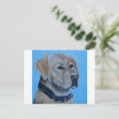 Geel labrador schilderen briefkaart (Staand voorkant)