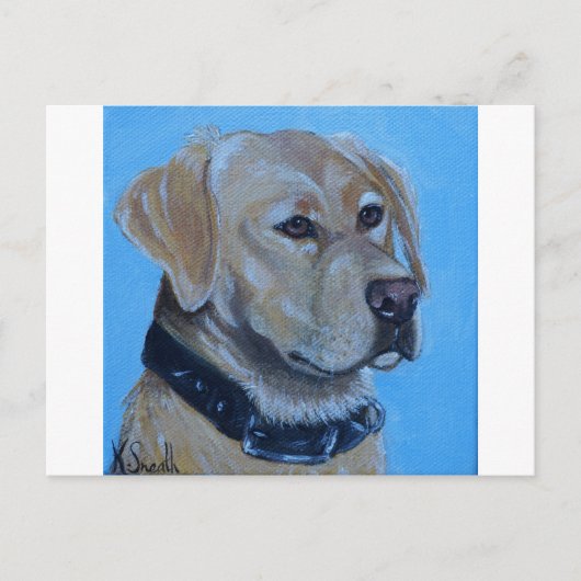 Geel labrador schilderen briefkaart (Voorkant)