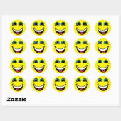 Geel lachen Emoji Face Ronde Sticker (Vel)