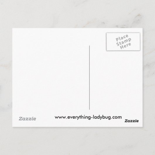 Geel Ladybug Cupcake Briefkaart (Achterkant)