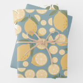 Geel lamon Seamless Patroon Inpakpapier Vel (In situ)