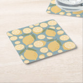 Geel lamon Seamless Patroon Kartonnen Onderzetters (Schuin)
