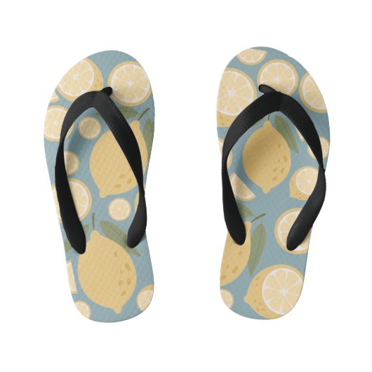 Geel lamon Seamless Patroon Kinder Teenslippers (Voetbed)