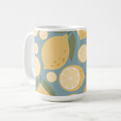 Geel lamon Seamless Patroon Koffiemok (Voorkant links)