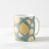 Geel lamon Seamless Patroon Koffiemok (Voorkant rechts)