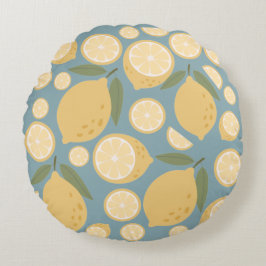 Geel lamon Seamless Patroon Rond Kussen