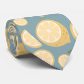 Geel lamon Seamless Patroon Stropdas (Opgerold)