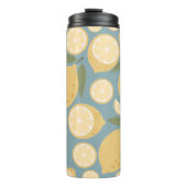 Geel lamon Seamless Patroon Thermosbeker (Voorkant)