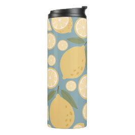 Geel lamon Seamless Patroon Thermosbeker