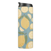 Geel lamon Seamless Patroon Thermosbeker (Geroteerd rechts)