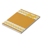 Geel land lace lint boeg groot notitieblok (Linkerzijde)