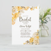 Geel Land Roos Bloemen Vrijgezellenfeest Kaart (Staand voorkant)