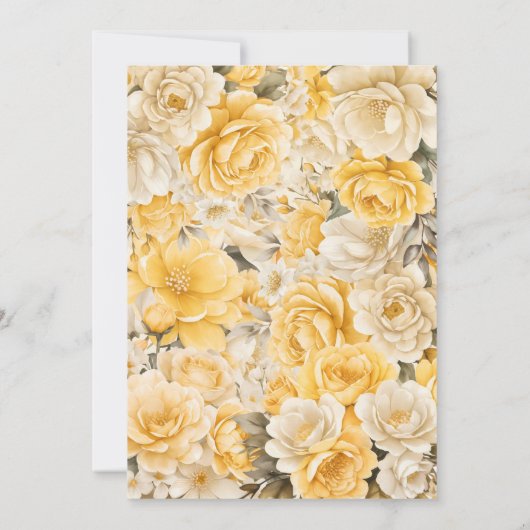 Geel Land Roos Bloemen Vrijgezellenfeest Kaart (Achterkant)