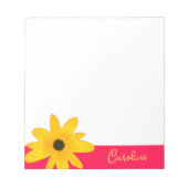 Geel Land Zonnebloem Aangepaste tekst Notitieblok (Voorkant)