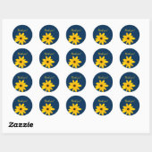 Geel Land Zonnebloem Aangepaste tekst Ronde Sticker (Vel)