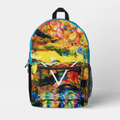 Geel landschap. bedrukte rugzak (Voorkant)