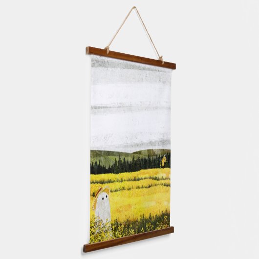 Geel landschap hangend wandkleed (Gebogen)