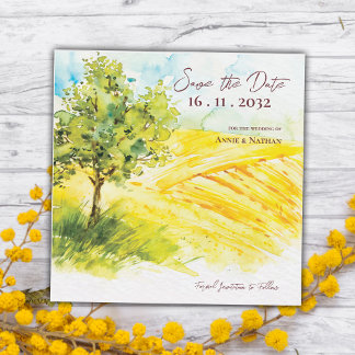 Geel Landschap Landschap Trouwen Save the Date