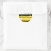 Geel landschap ronde sticker (Tas)