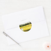 Geel landschap ronde sticker (Envelop)