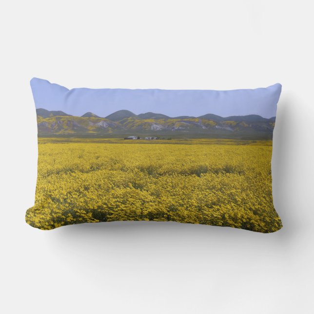 Geel landschap van de bloem buitenkussen (Voorkant)