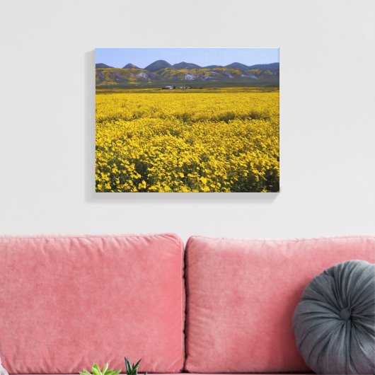 Geel landschap van de bloem canvas afdruk (Insitu (Woonkamer))