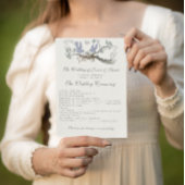 Geel & Lavendel  Lovebird Trouwprogramma Kaart