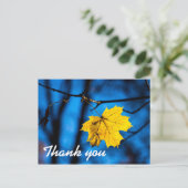 Geel leder op blauw briefkaart (Staand voorkant)