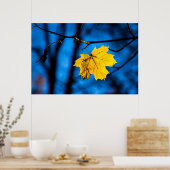 Geel leder op blauw poster (Keuken)